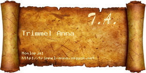 Trimmel Anna névjegykártya